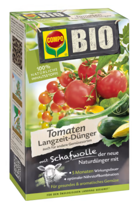 COMPO BIO Tomaten Langzeit-Dünger mit Schafwolle, 750g,  20297